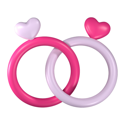 Anillos de amor Icono 3D 3D Graphic