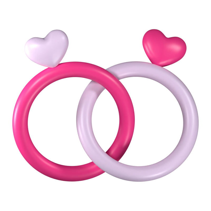 Love Rings 3D Icon 3D Graphic