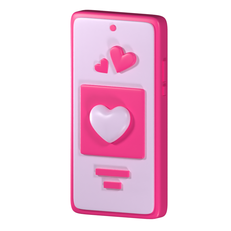 Teléfono Mensaje de Amor Icono 3D 3D Graphic