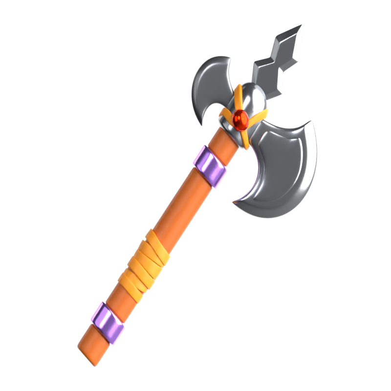 Poleaxe 3D-Symbol 3D Graphic