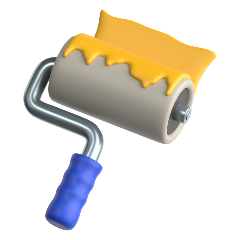 Roller Brush 3D Icon 3D Graphic