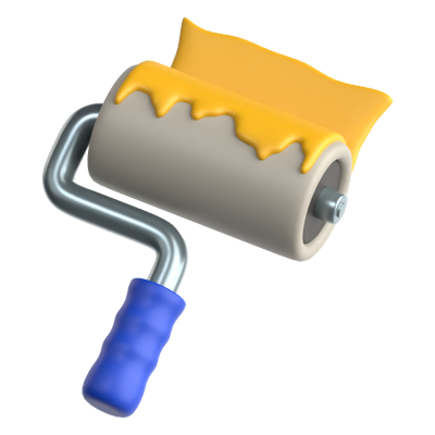 Roller Brush 3D Icon 3D Graphic