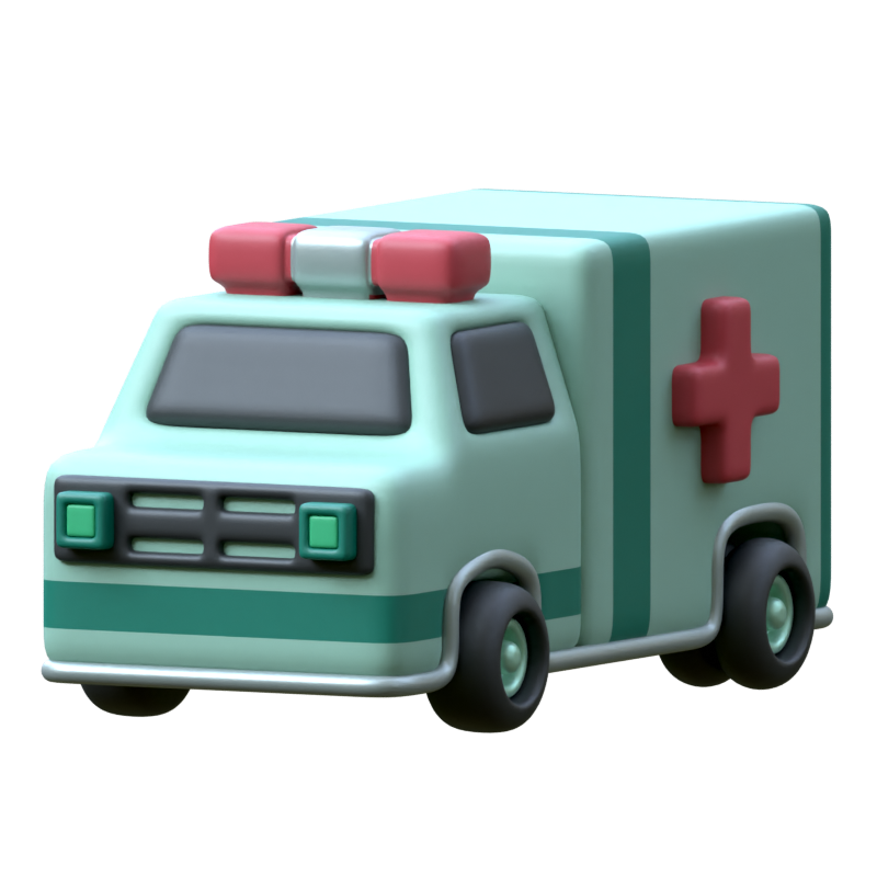 Krankenwagen 3D-Symbol 3D Graphic