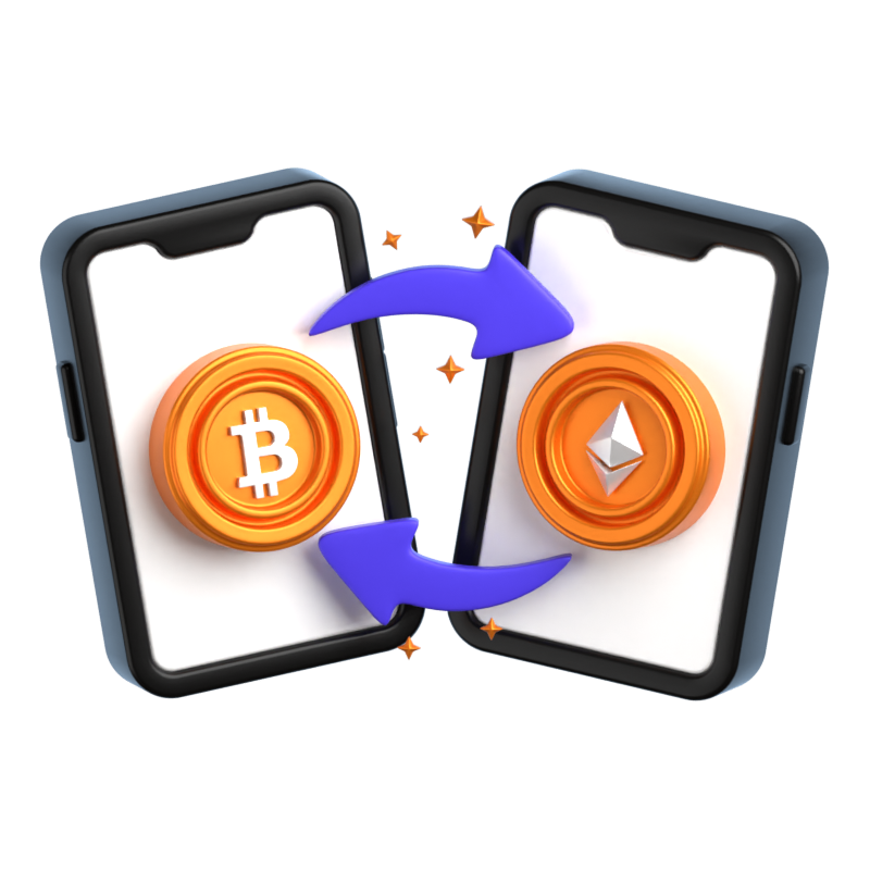 Icono 3D de la bolsa de criptomonedas 3D Graphic