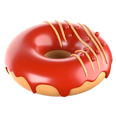 Red Velvet Donut 3D Icon 3D Graphic