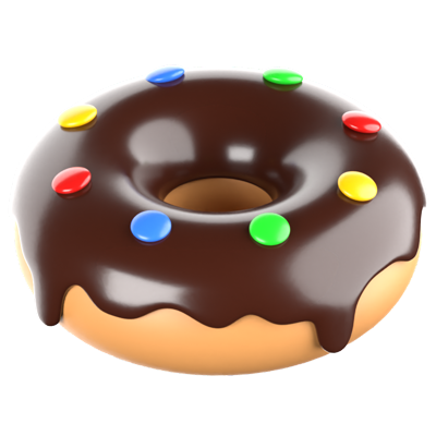 Chocolate Donut 3D Icon 3D Graphic