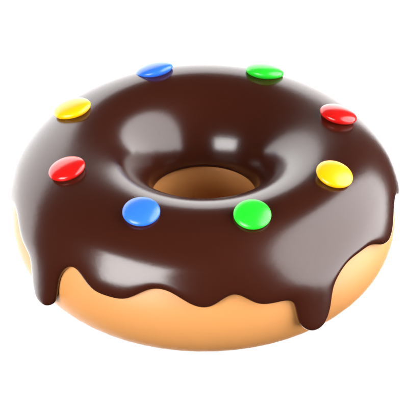 Chocolate Donut 3D Icon 3D Graphic