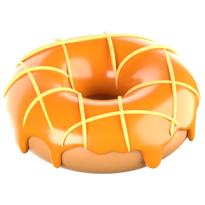 Mango Donut 3D Icon 3D Graphic