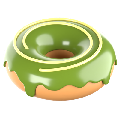 ícone 3d matcha donut 3D Graphic