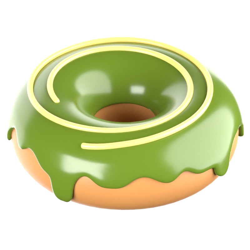 Ícone 3D Matcha Donut 3D Graphic