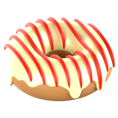 ícone 3d de donut de panna cotta 3D Graphic