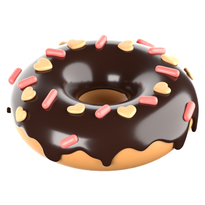 Donut 3D-Symbol mit Streuseln 3D Graphic