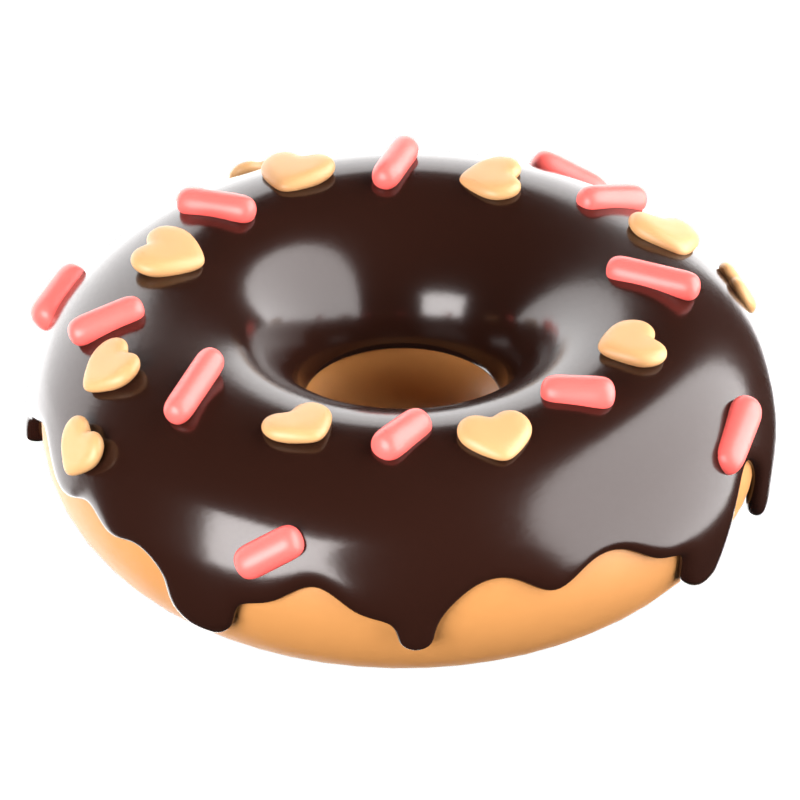 Donut 3D-Symbol mit Streuseln