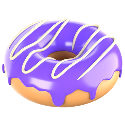 Taro Donut 3D Icon 3D Graphic