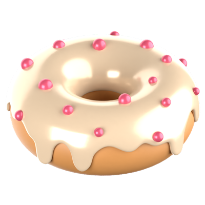 Donut de vainilla Icono 3D 3D Graphic