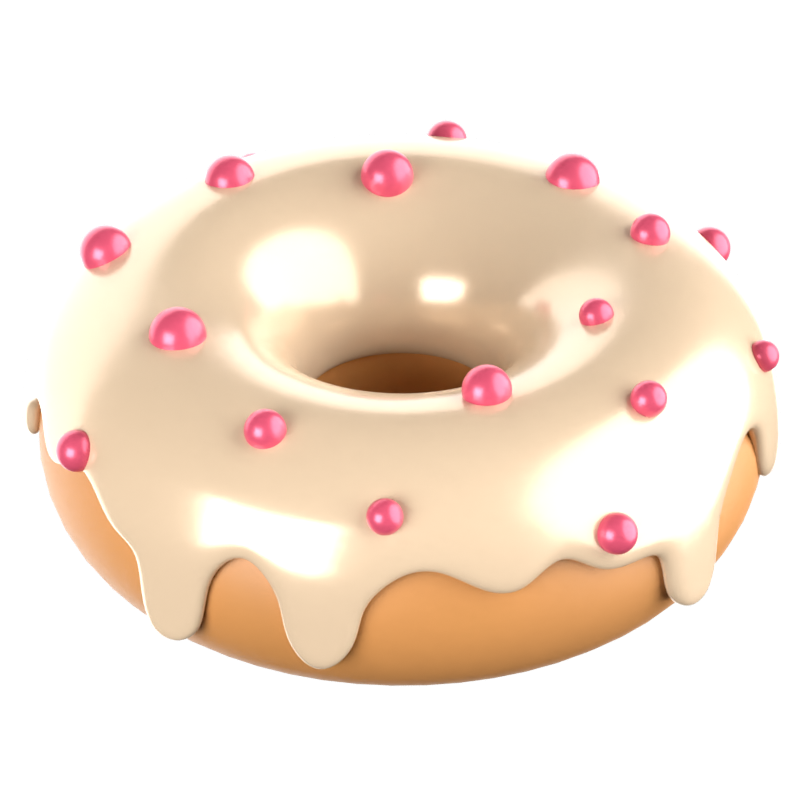 Vanille-Donut 3D-Symbol 3D Graphic