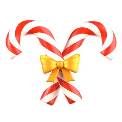 Candy Cane 3D Icon 3D Graphic