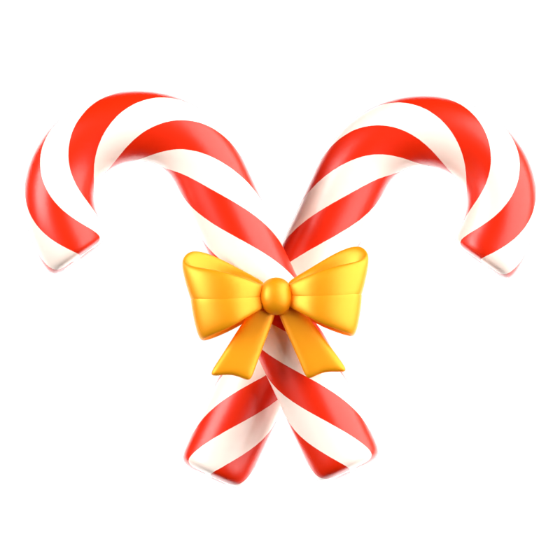 Candy Cane 3D Icon 3D Graphic