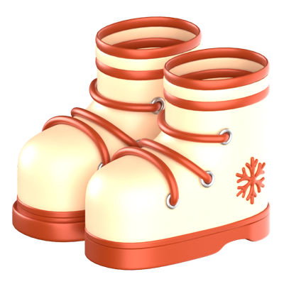 Winter Shoes 3D Icon 3D Graphic