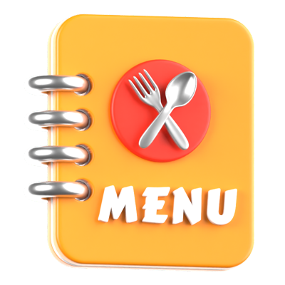 Menu Book 3D Icon 3D Graphic