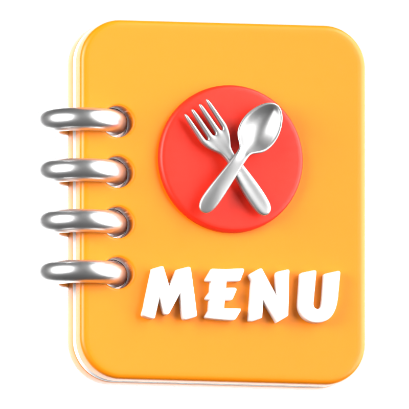 Menu Book 3D Icon 3D Graphic