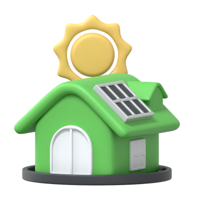 Solar House 3D Icon 3D Graphic