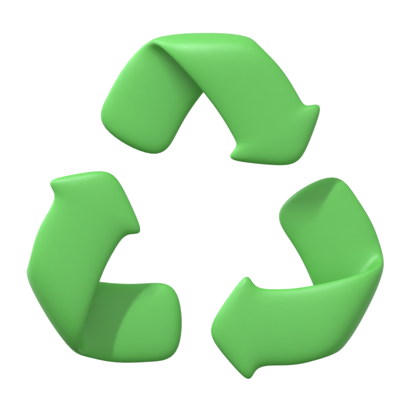 Icono 3D de reciclaje