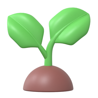 icono 3d de una planta verde 3D Graphic