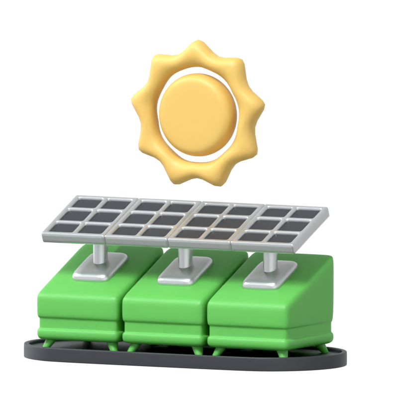 Solar Panel 3D Icon