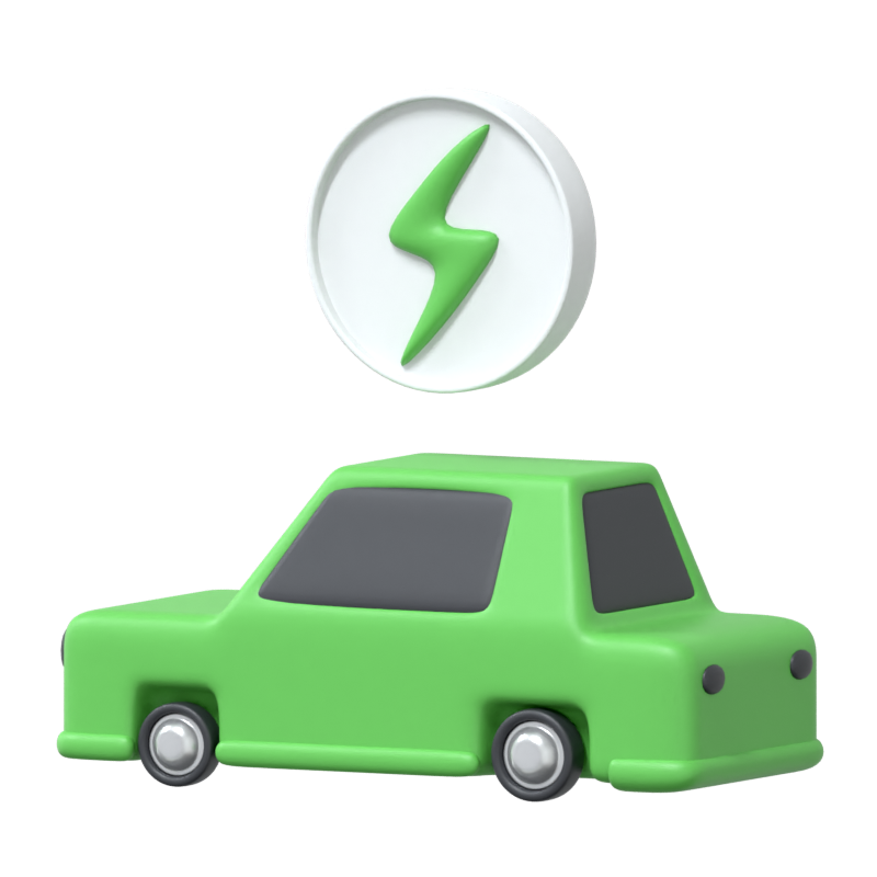 Electric Car 3D Icon 3D Graphic