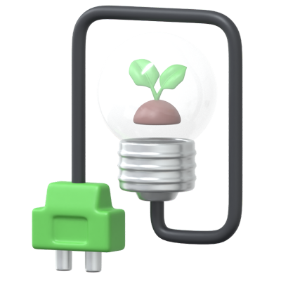 Eco Bulb 3D Icon 3D Graphic