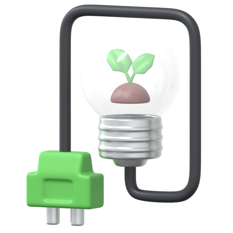 Eco Bulb 3D Icon 3D Graphic