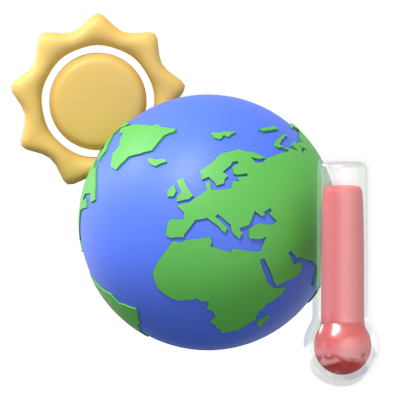 Global Warming 3D Icon 3D Graphic