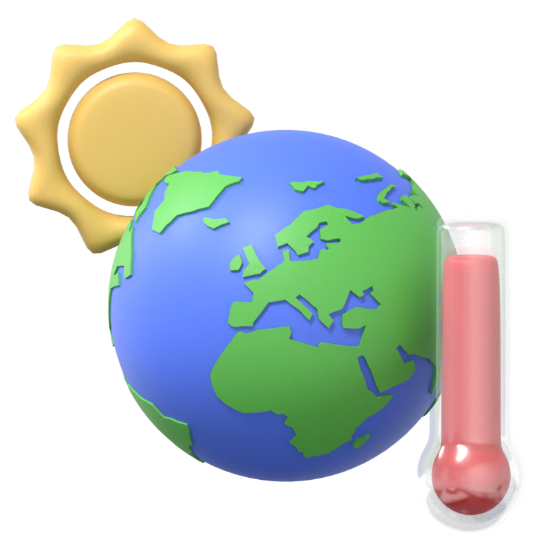 Global Warming 3D Icon 3D Graphic