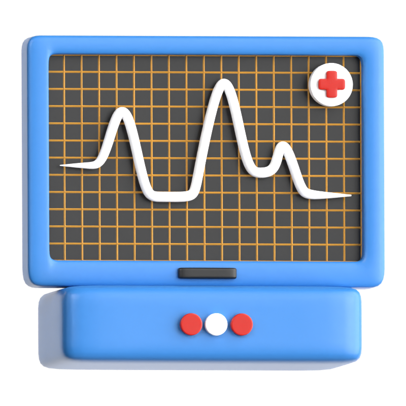 ECG Monitor 3D Icon