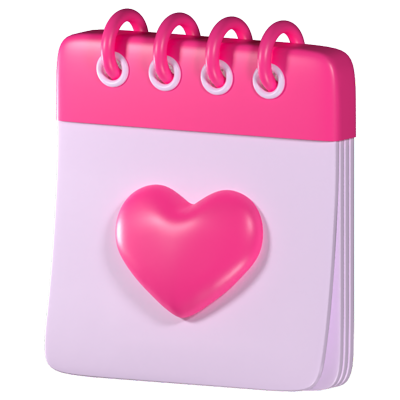 Calendario del amor Icono 3D 3D Graphic