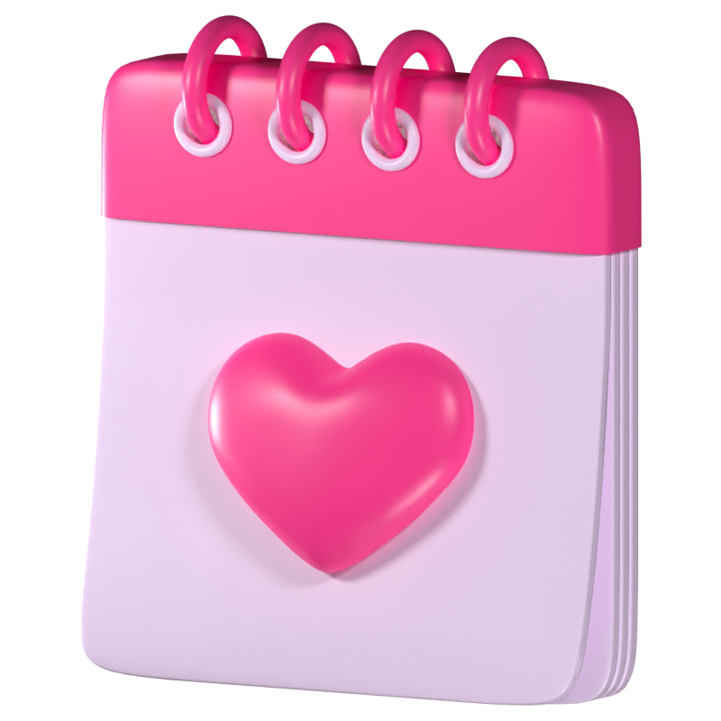 Love Calendar 3D Icon 3D Graphic