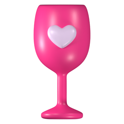 Love Wine 3D Icon 3D Graphic