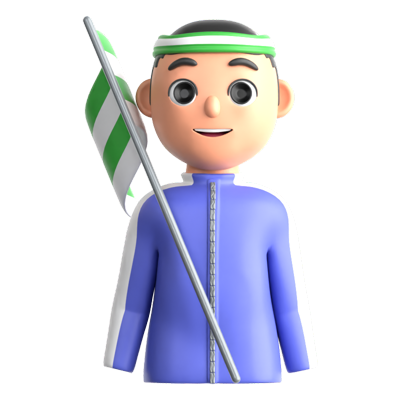 Flag Bearer 3D Icon 3D Graphic