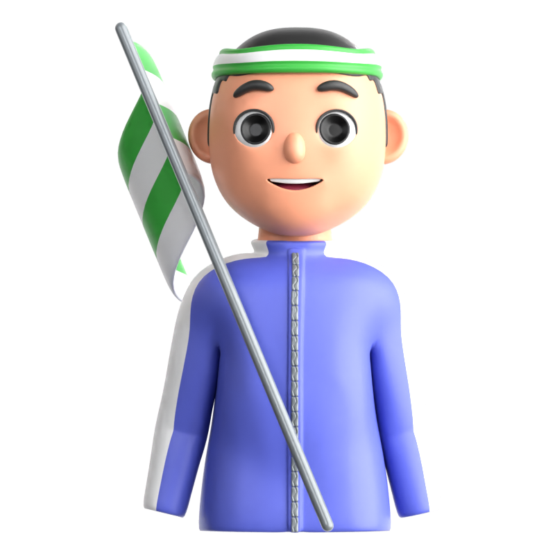 Flag Bearer 3D Icon 3D Graphic