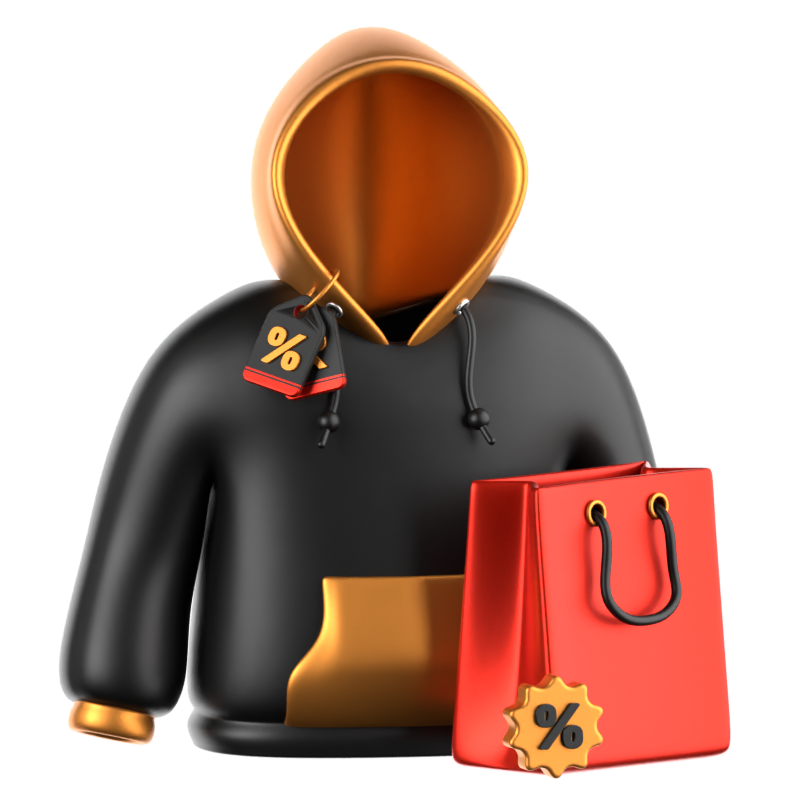 Hoodie Sale 3D Icon