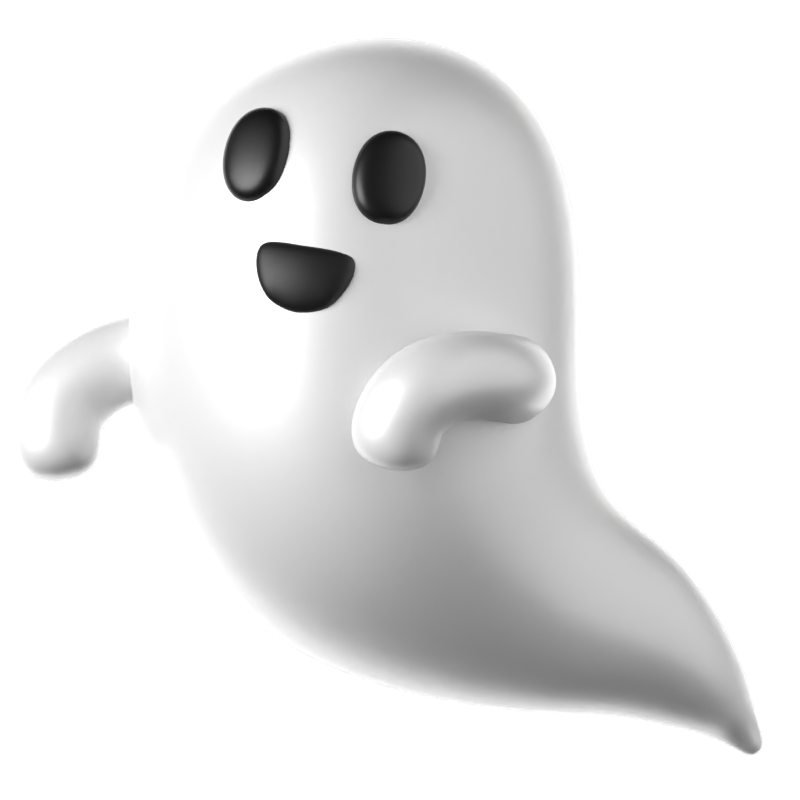 Happy Ghost 3D Icon 3D Graphic