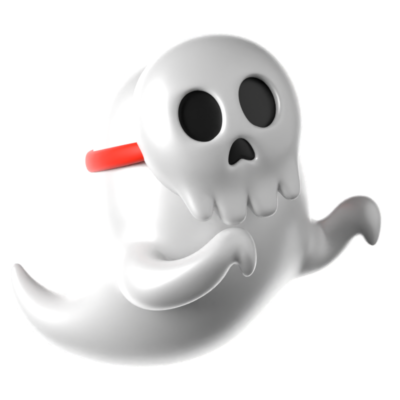 Skull Ghost 3D Icon 3D Graphic