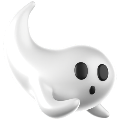 Confused Ghost 3D Icon 3D Graphic