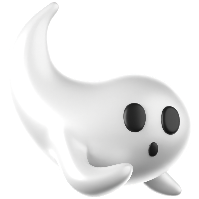 Confused Ghost 3D Icon 3D Graphic