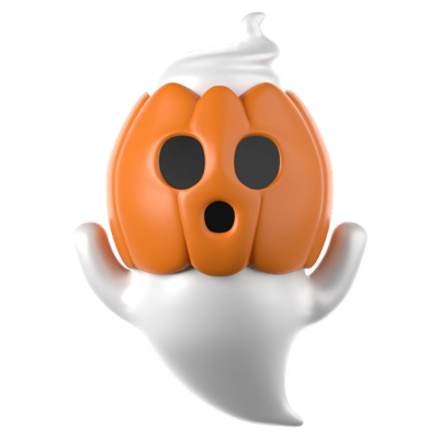 ícone 3d pumpkin ghost 3D Graphic