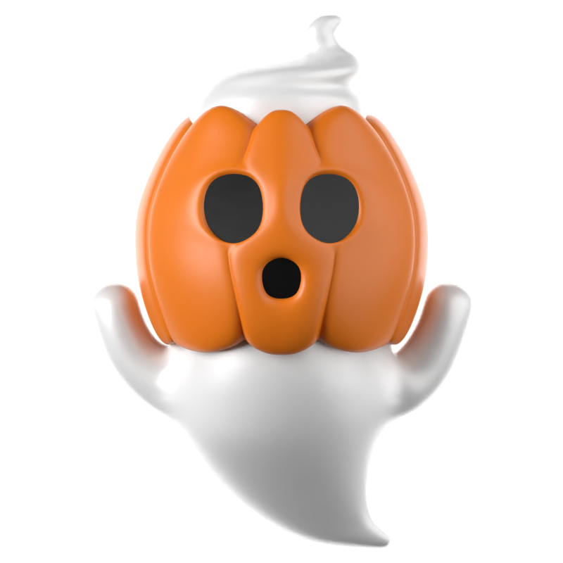 Pumpkin Ghost 3D Icon 3D Graphic