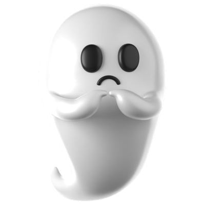 Sad Ghost 3D Icon 3D Graphic