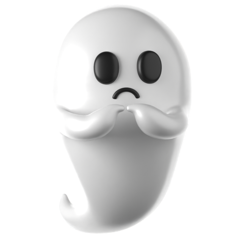 Sad Ghost 3D Icon 3D Graphic