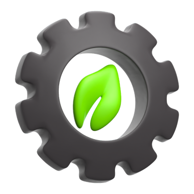 Ecology Gear 3D Icon 3D Graphic